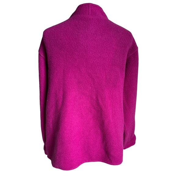 Eileen Fisher Size Small Lambswool Cotton Blend Purple Cardigan Sweater Jacket - Picture 3 of 7